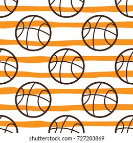 Basketball Vector Seamless Pattern