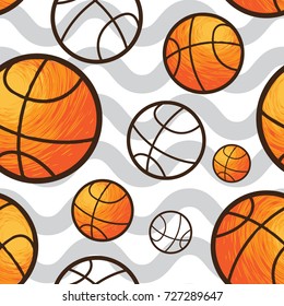 basketball vector seamless pattern