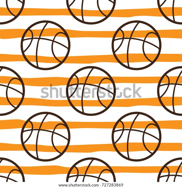 Basketball Vector Seamless Pattern Stock Vector (Royalty Free) 727283869