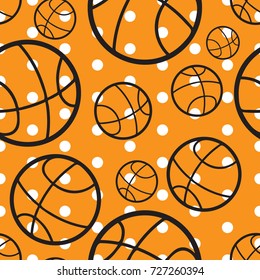 Basketball Vector, Basketball Seamless Pattern, Basketball Background Texture