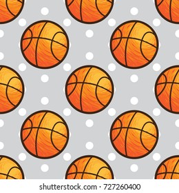 Basketball Vector, Basketball Seamless Pattern, Basketball Background Texture