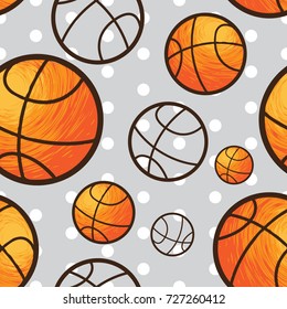 basketball vector, basketball seamless pattern, basketball background texture