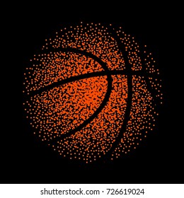 Basketball Vector Technology Background Game. Basket Dots Ball Element Activity.