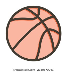 Basketball Vector Thick Line Filled Colors Icon For Personal And Commercial Use.
