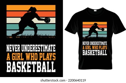 Basketball vector Typography  Vintage best love funnynever underestimate a  basketball basketball  t shirt design