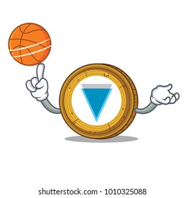 With basketball Verge coin character cartoon