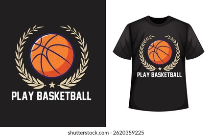 Basketball Vibes  Typography and Illustration Tees.
