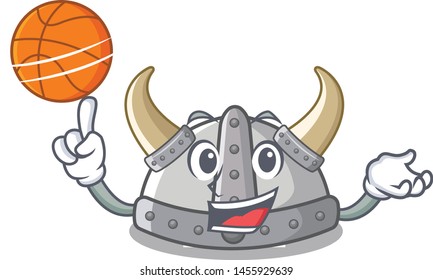 With basketball viking helmet isolated with the character