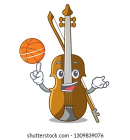 With basketball violin in the a character shape