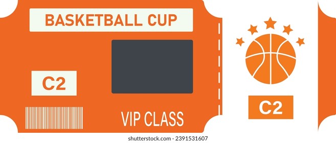 Basketball-VIP-Ticket-Illustration, Vektorgrafik	