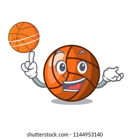 With basketball volleyball character cartoon style