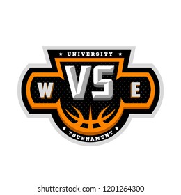 Basketball, VS, sports logo, emblem.