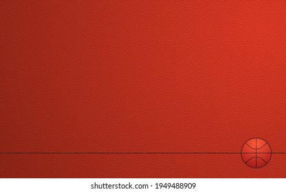 Basketball wallpaper. Seamless texture of a dotted synthetic leather and black outline of a basketball ball. Sports vector background. Orange and red business card template. 16:10 aspect ratio.