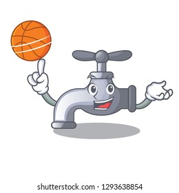 With basketball water tap in shape of mascot