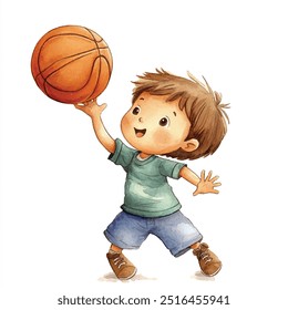 basquete aquarela clipart ilustração isolada