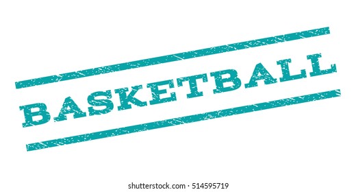 Basketball watermark stamp. Text caption between parallel lines with grunge design style. Rubber seal stamp with dust texture. Vector color ink imprint on a white background.