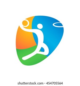 basketball Web button isolated on white background. Athlete Sport Game Logo Competition Icon. Rio 2016 Olympic games in Brazil. summer Sport games symbols. vector illustration