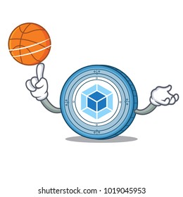 With basketball webpack coin character cartoon