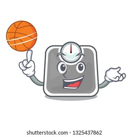 With basketball weghit scales in the shape characters