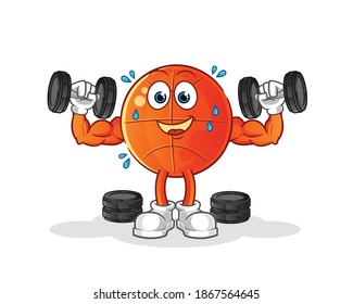 basketball weight training illustration. character vector