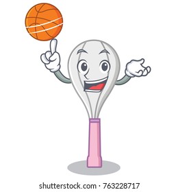 With basketball whisk character cartoon style