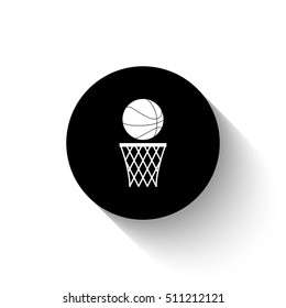 basketball - white vector  icon with shadow
