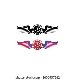 basketball and wing vector template