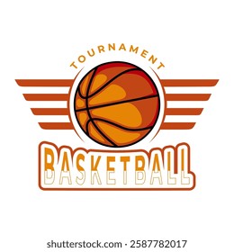 Basketball and wings logo vector. Basketball Sports Team logo design template