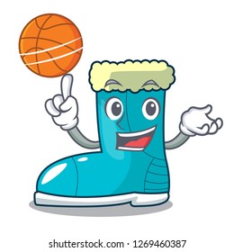 With Basketball Winter Boot Shoe In Shape Cartoon