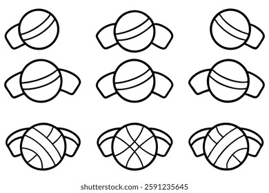 Basketball wrist line art minimalistic drawing