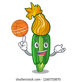 With basketball zucchini flowers obtained by mixing mascot