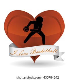 Basketballl design. sport icon. White background , vector