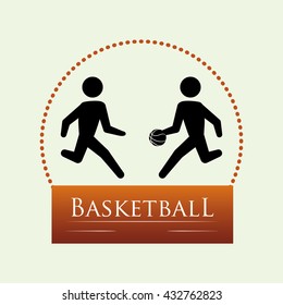 Basketballl design. sport icon. White background , vector