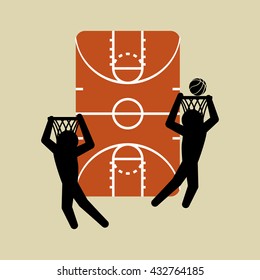 Basketballl design. sport icon. White background , vector