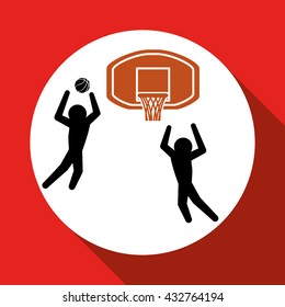 Basketballl design. sport icon. White background , vector