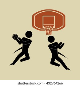 Basketballl design. sport icon. White background , vector