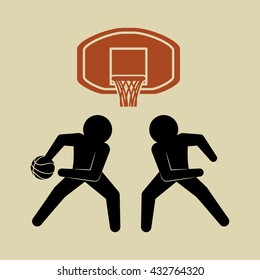 Basketballl design. sport icon. White background , vector