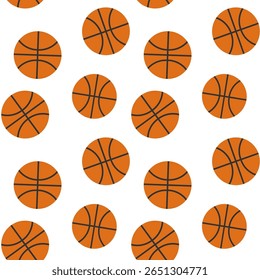 Basketballs arranged in a repeating pattern design
