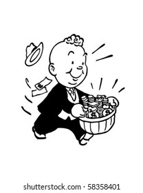 Baskets Of Dough - Retro Clip Art