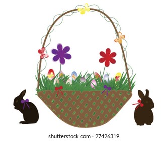 baskets with eggs