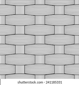 Basketwork Drawing. Easy to change color. Seamless pattern. EPS 10. Mask was used.
