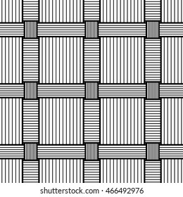 Basketwork Drawing. Seamless pattern. 
Only black on transparent background. Easy to change color. Mask was used.