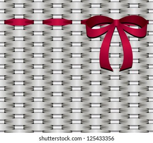 basketwork red bow