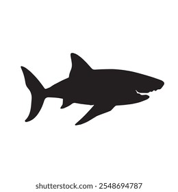 Basking shark black vector illustration.