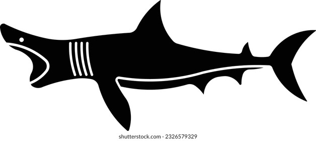 Basking shark shark predator sea ocean Glyph