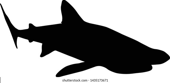 Basking Shark Silhouette Underwater Vector
