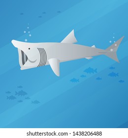 basking shark vector illustration style.