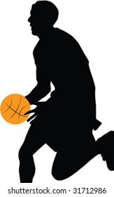 basktball player isolated on white