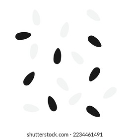 Basmati rice close up. Rice background with white jasmine rice isolated, top view, food background. Vector.