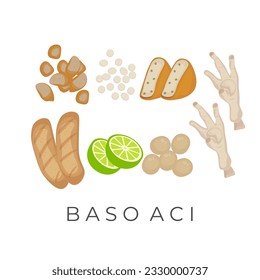 Baso Aci Or Bakso Aci Filled Element Vector Illustration